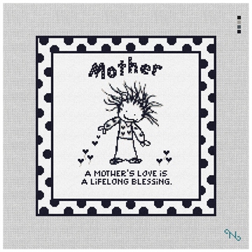 Mothers Love Needlepoint Kit Stitched Preview