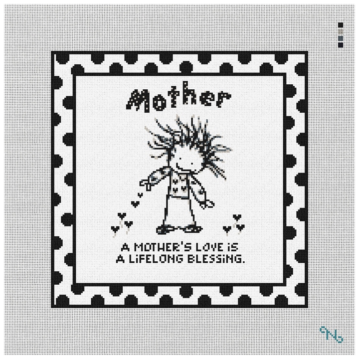 Mothers Love Needlepoint Kit Stitched Preview