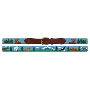 Mountain Hiking Needlepoint Belt