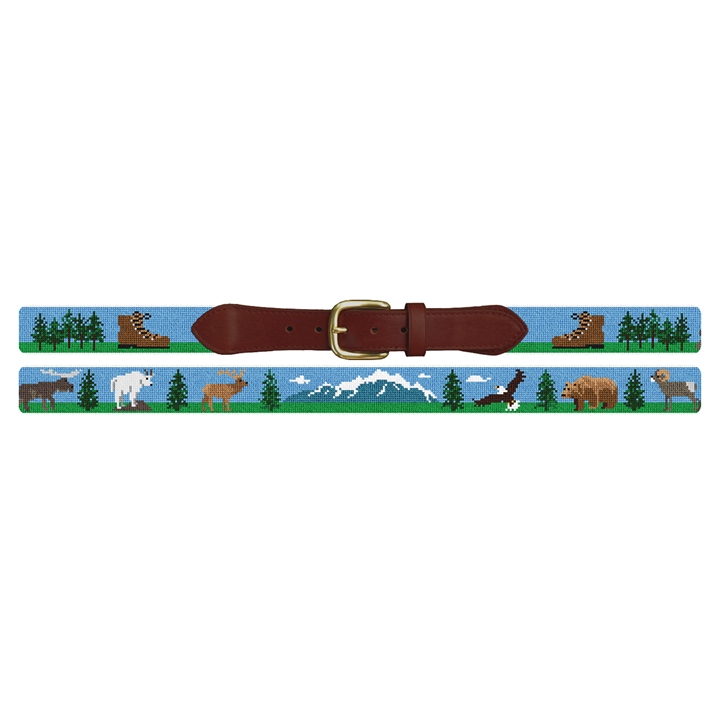 Mountain Hiking Needlepoint Belt