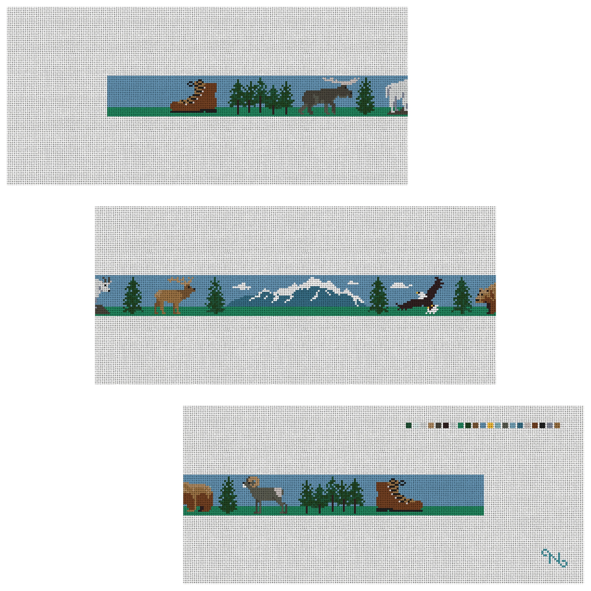 Mountain Hiking Needlepoint Belt Kit