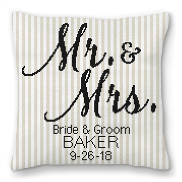 Mr. and Mrs. Needlepoint Wedding Pillow
