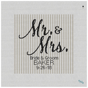 Mr. and Mrs. Needlepoint Wedding Pillow Kit