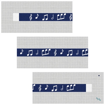 Music Notes Needlepoint Belt Kit Stitched Preview