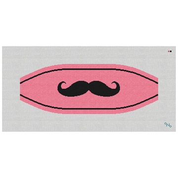 Mustache Cummerbund Needlepoint Kit Stitched Preview
