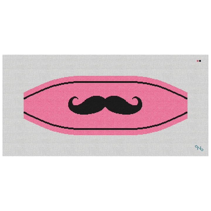 Mustache Cummerbund Needlepoint Kit Stitched Preview