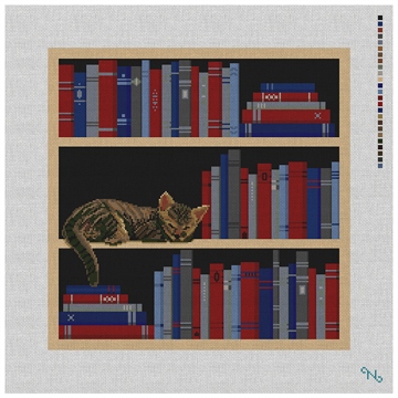 My Bookshelf Needlepoint Pillow Kit
