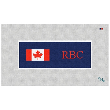 My Favorite Flag Needlepoint Wallet Kit Stitched Preview