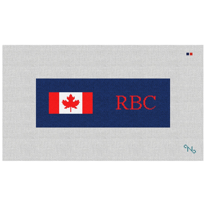 My Favorite Flag Needlepoint Wallet Kit Stitched Preview