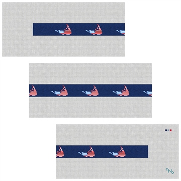 Nantucket Needlepoint Belt Kit Stitched Preview