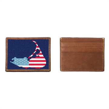 Nantucket Needlepoint Card Wallet