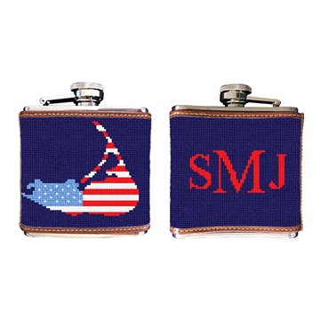 Nantucket Needlepoint Flask
