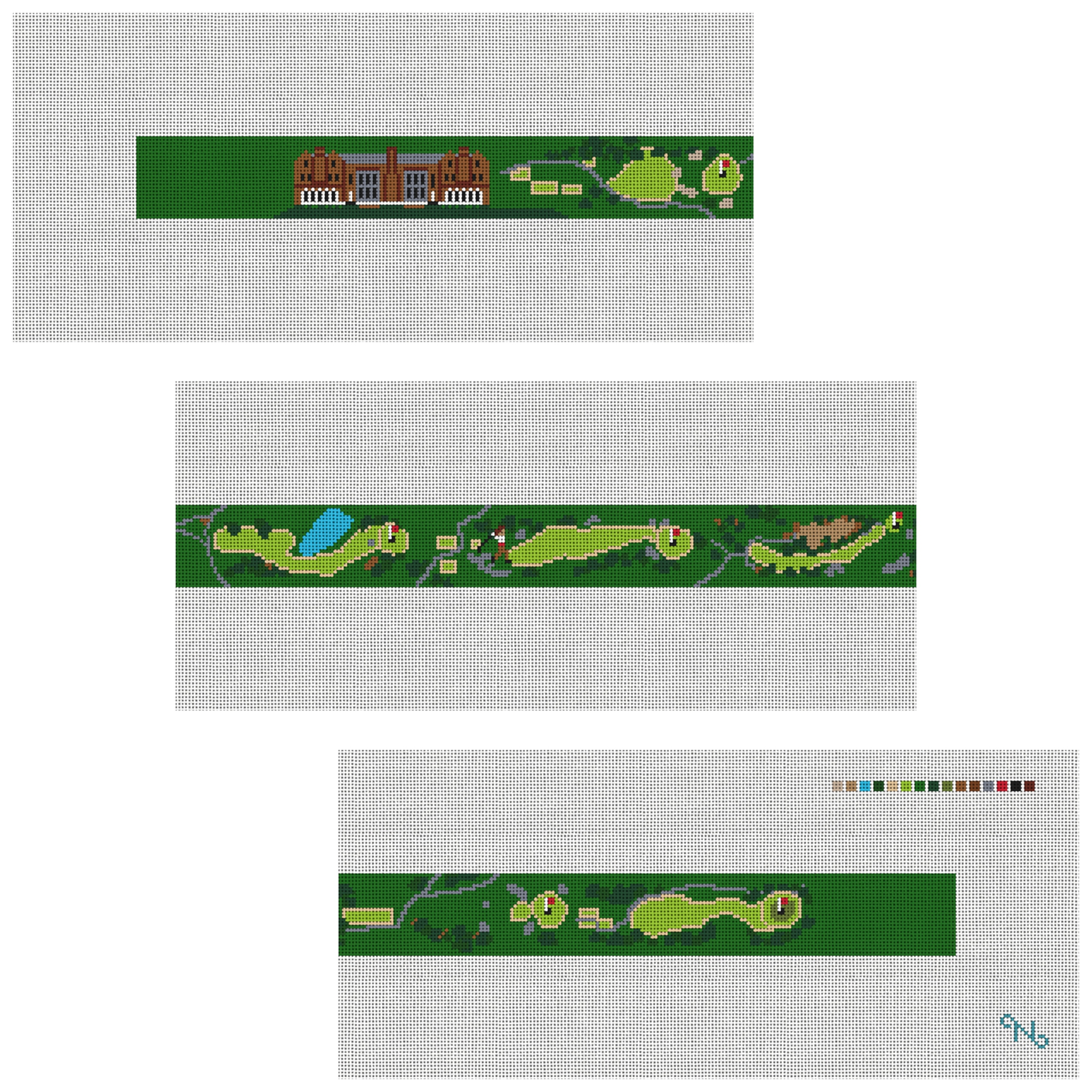 Nassau Golf Course Needlepoint Belt Kit