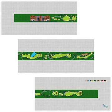 Nassau Golf Course Needlepoint Belt Kit Stitched Preview