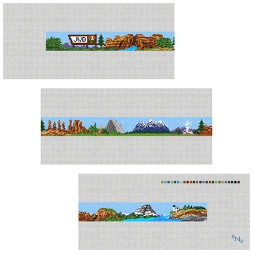 National Parks Needlepoint Belt Kit Stitched Preview