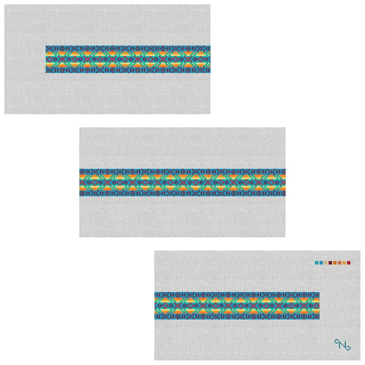 Native American Pattern Needlepoint Belt Kit Stitched Preview