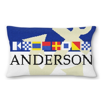 Nautical Family Needlepoint Pillow
