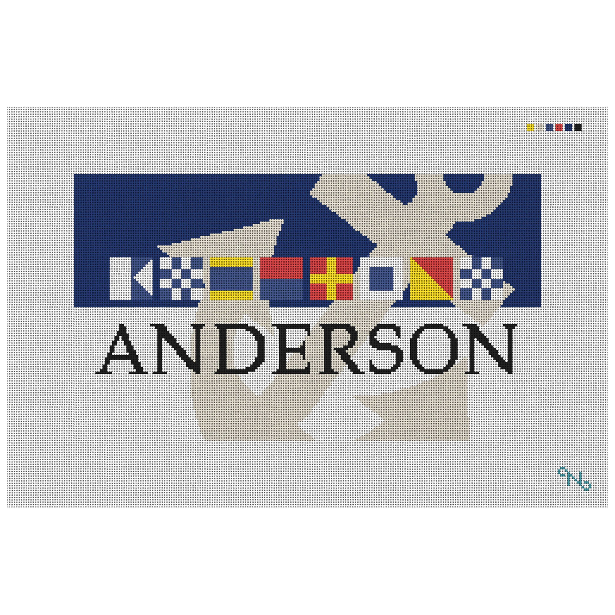 Nautical Family Needlepoint Pillow Kit