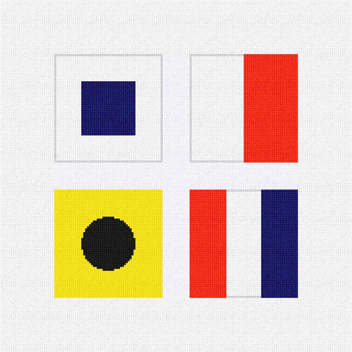 Nautical Flag Needlepoint Coaster Ornament Set Kit