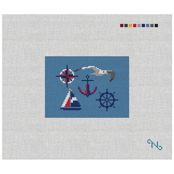 Nautical Needlepoint Card Wallet Kit