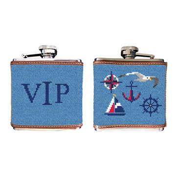 Nautical Needlepoint Flask