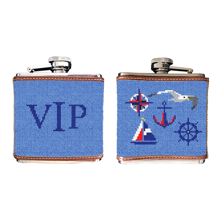 Nautical Needlepoint Flask 