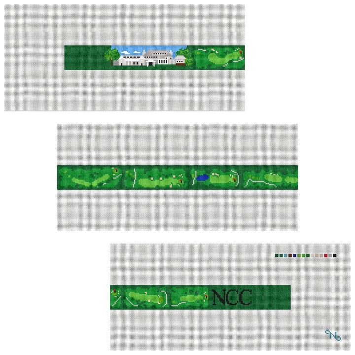 Navesink Golf Course Needlepoint Belt Kit Stitched Preview