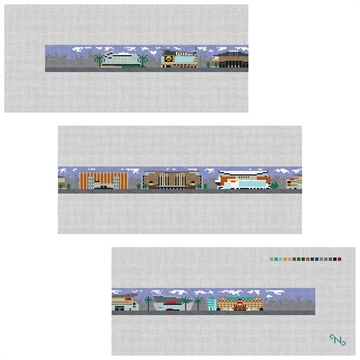 NBA Arenas Needlepoint Belt Kit Stitched Preview