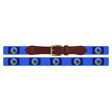 Nebraska Flag Needlepoint Belt