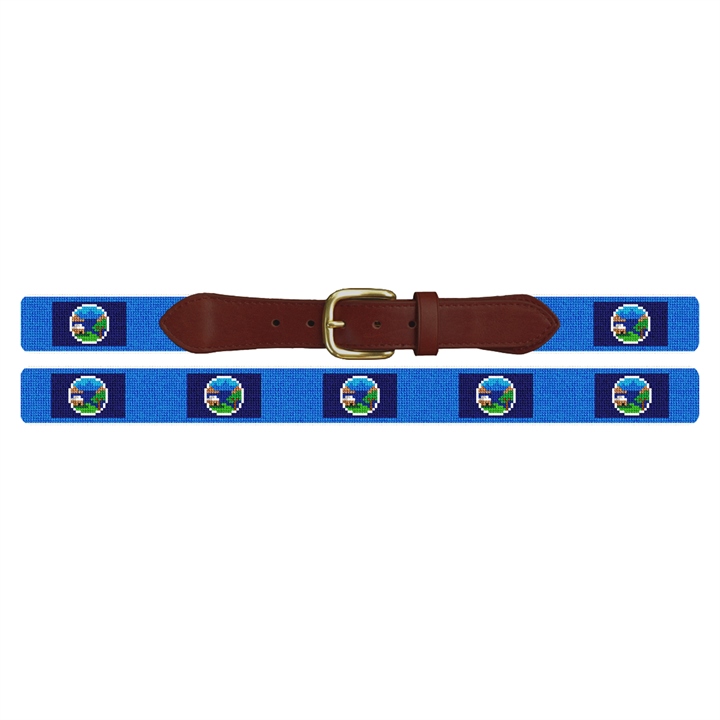 Nebraska Flag Needlepoint Belt