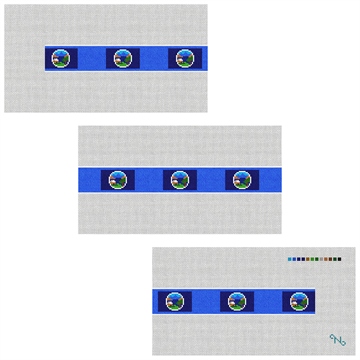 Nebraska Flag Needlepoint Belt Kit Stitched Preview