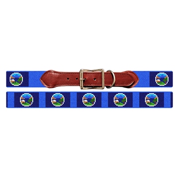 Nebraska Flag Needlepoint Dog Collar
