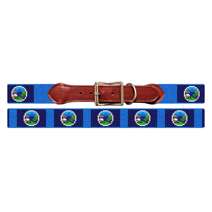 Nebraska Flag Needlepoint Dog Collar