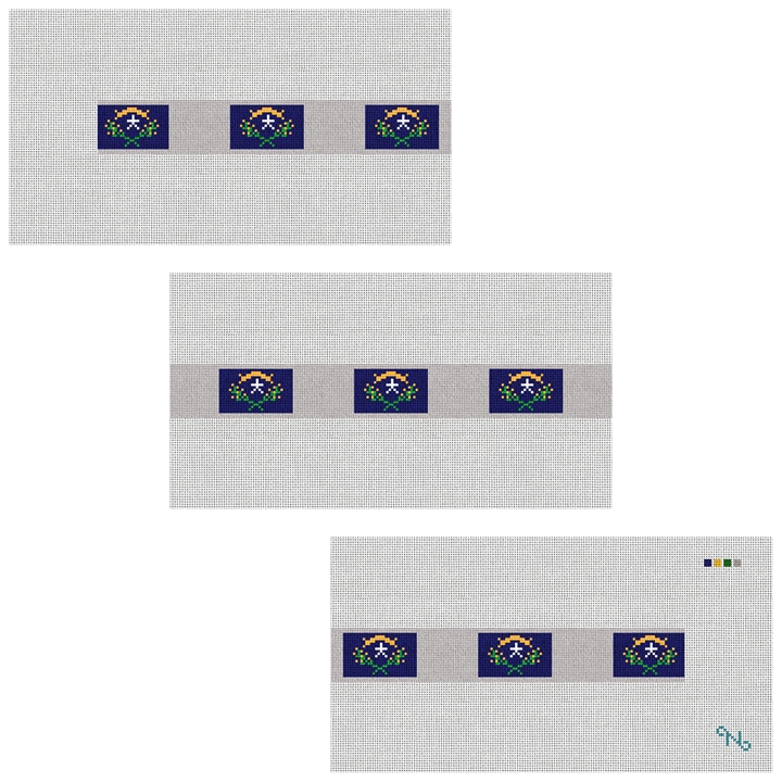 Nevada Flag Needlepoint Belt Kit Stitched Preview