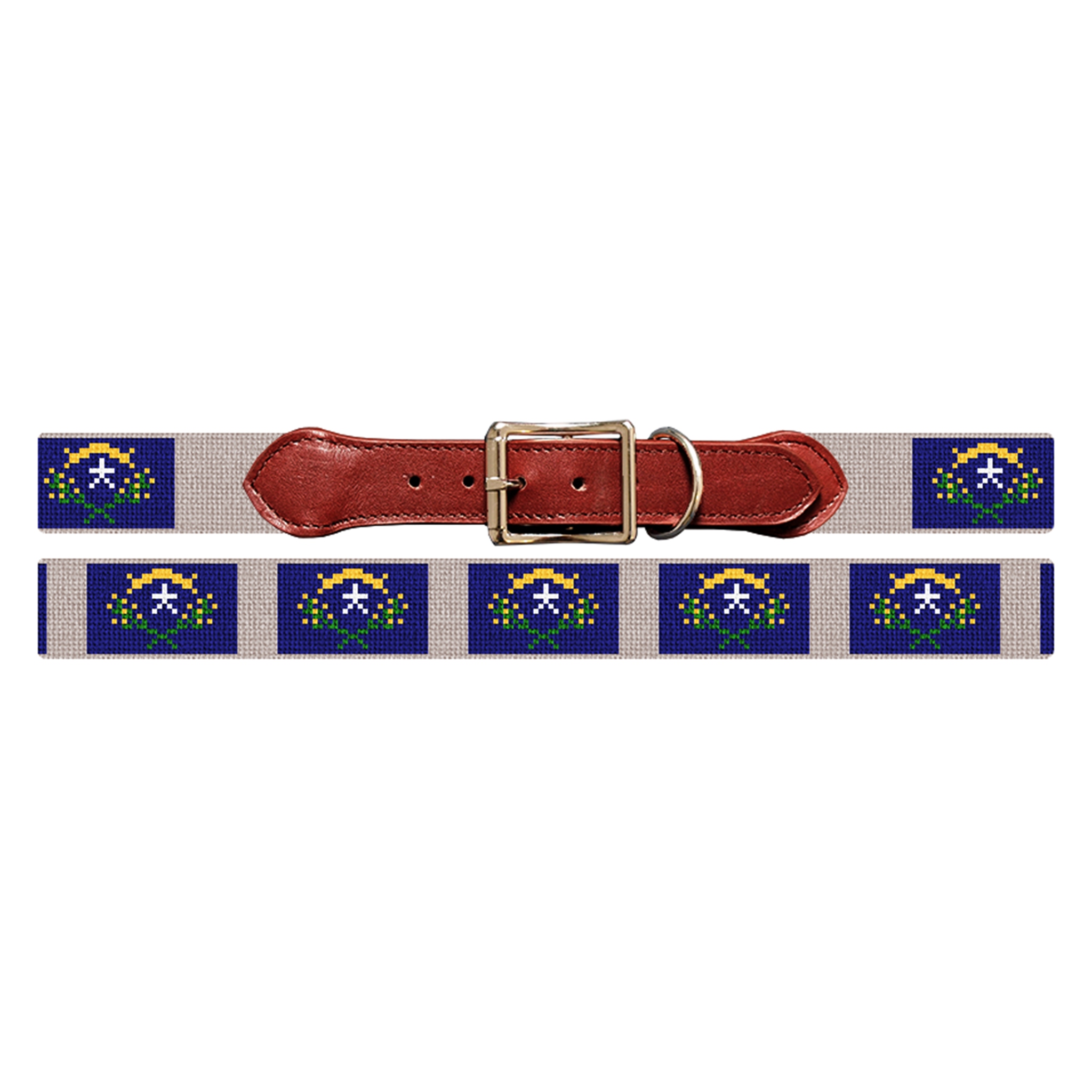 Nevada Flag Needlepoint Dog Collar