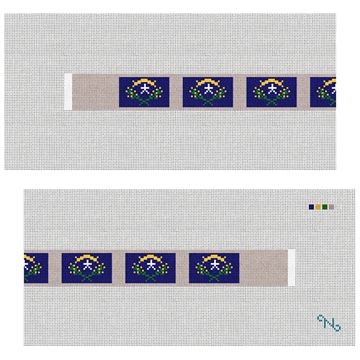 Nevada Flag Needlepoint Dog Collar Kit Stitched Preview