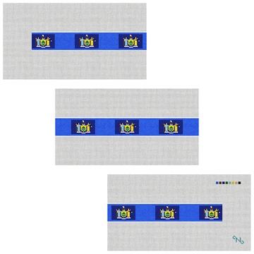 New York Flag Needlepoint Belt Kit Stitched Preview