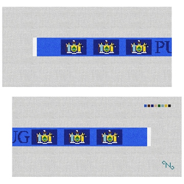 New York Flag Needlepoint Dog Collar Kit Stitched Preview