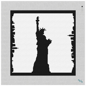 New York Statue of Liberty Modern Pillow Kit Stitched Preview