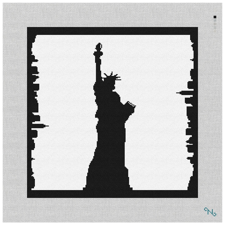 New York Statue of Liberty Modern Pillow Kit Stitched Preview