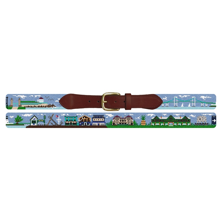 Newport Rhode Island Landscape Needlepoint Belt