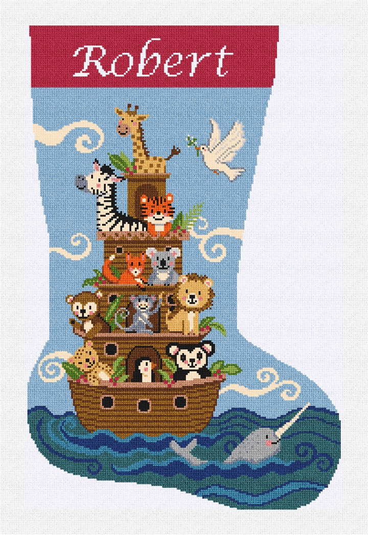 Noah's Ark Stocking Needlepoint Kit