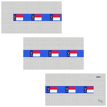 North Carolina Flag Needlepoint Belt Kit Stitched Preview