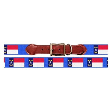 North Carolina Flag Needlepoint Dog Collar