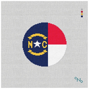 North Carolina State Flag Needlepoint Ornament Kit Stitched Preview