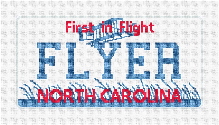 North Carolina Vanity Plate Needlepoint Pillow Kit