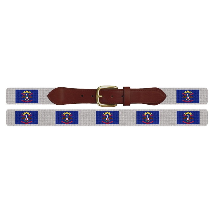 North Dakota Flag Needlepoint Belt