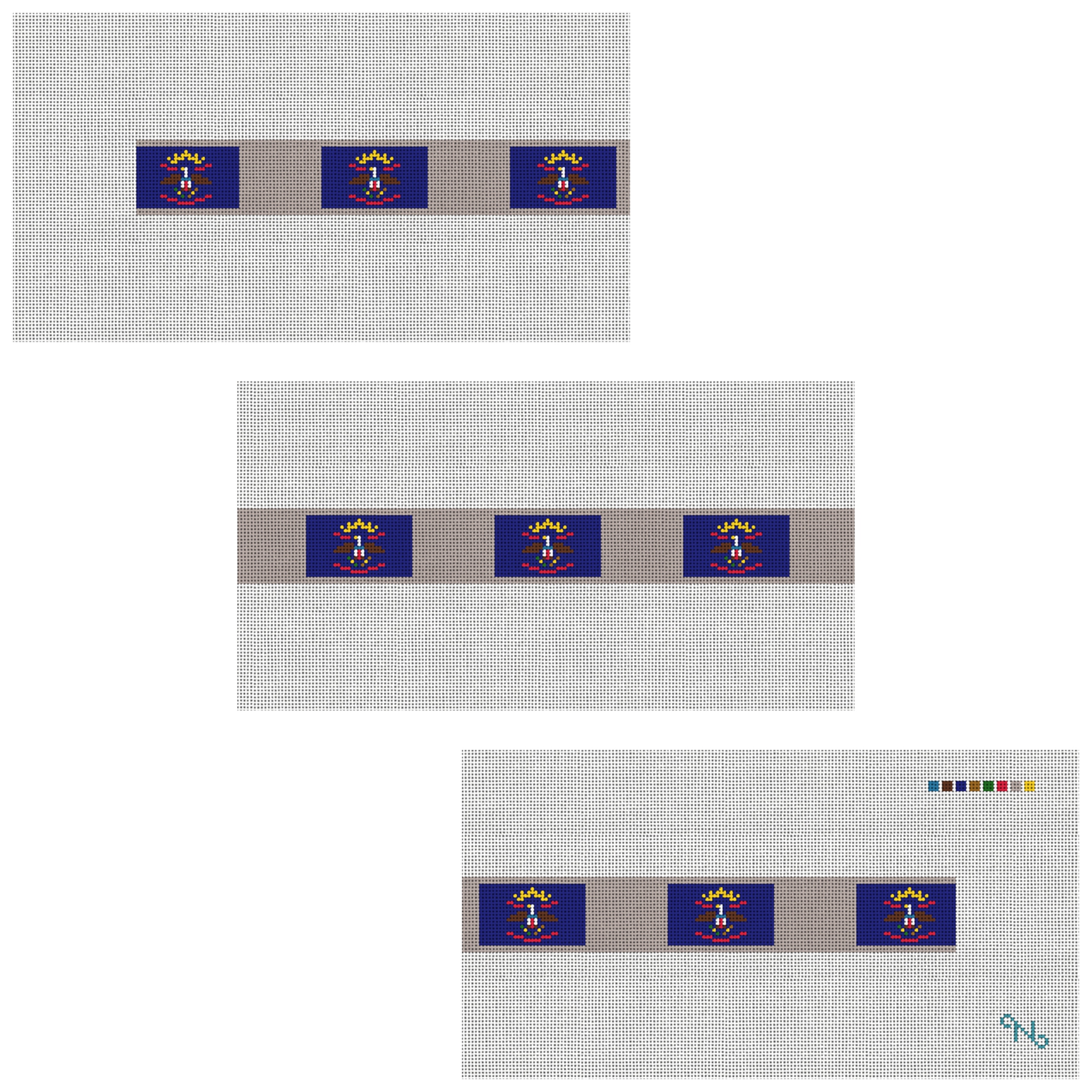 North Dakota Flag Needlepoint Belt Kit