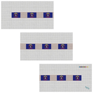 North Dakota Flag Needlepoint Belt Kit Stitched Preview