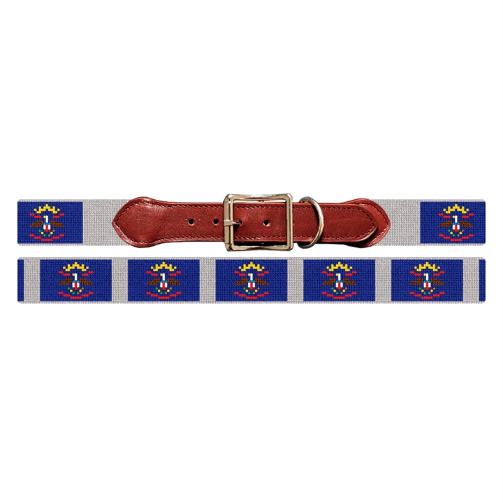 North Dakota Flag Needlepoint Dog Collar